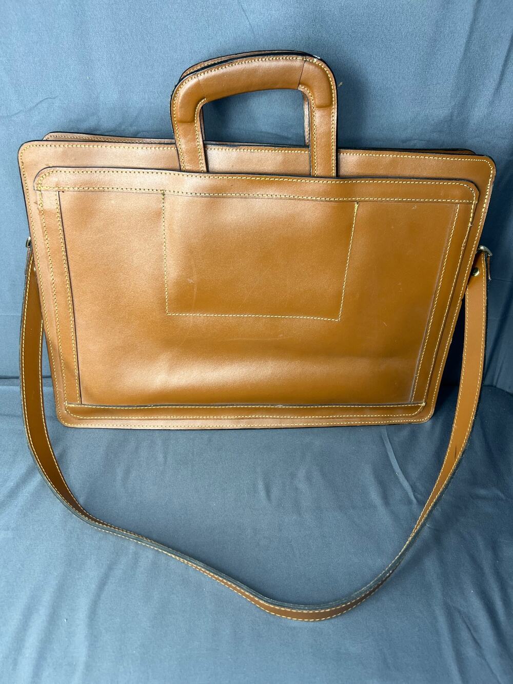 Vintage HIT Brown Leather Messenger Bag With Strap and Handles